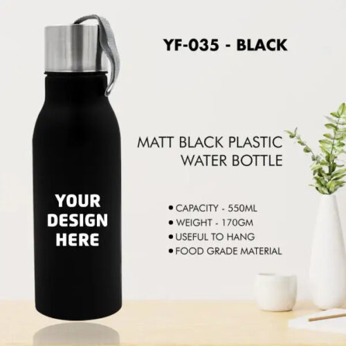 Black Plastic botttle | Vorson Giveaways